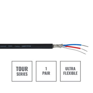 Elumen8 TOUR Screened 1 Pair DMX Cable DMX1PRB, 500m Drum Black