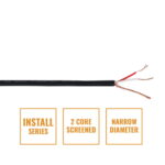 Elumen8 INSTALL Screened 2 Core Microphone Cable MIC1PRB, 100m Drum Black