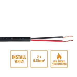 Elumen8 INSTALL LSZH 2 Core 2 x 0.75mm2 Speaker Cable SP2X0.75B, 500m Drum Black
