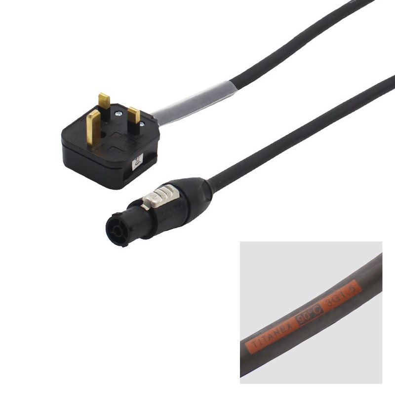 Elumen8 5m 1.5mm H07RN-F 13A Male – powerCON TRUE1-TOP Cable Elumen8 5m 1.5mm H07RN-F 13A Male - powerCON TRUE1-TOP Cable