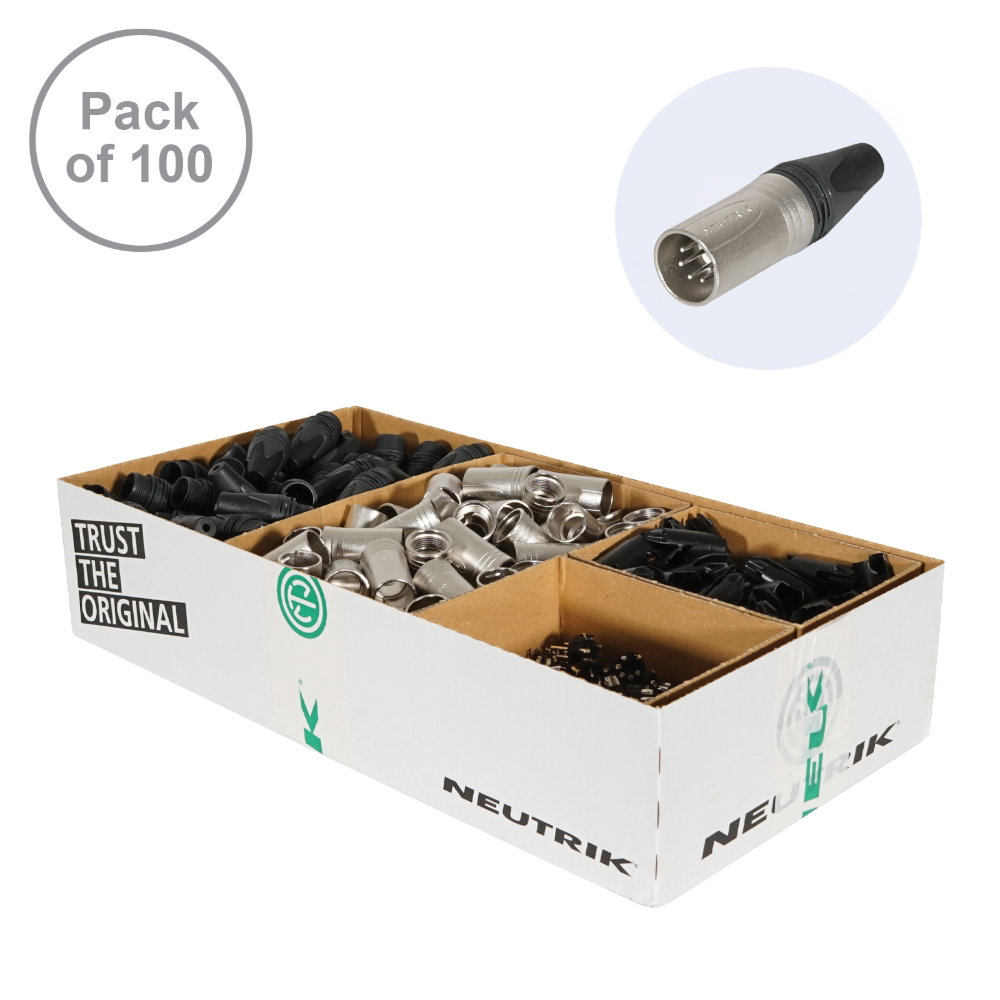 Neutrik XLR 5-Pin Male Plug Pack of 100 (NC5MXX-D) Neutrik XLR 5-Pin Male Plug Pack of 100 (NC5MXX-D)