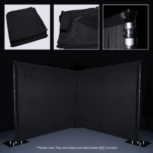 LEDJ 3 x 2.5m Black Molton Pocket Drape