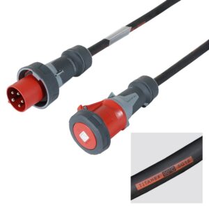 Elumen8 20m 63A Male - 63A Female 3PH 16mm 5C Cable, Mennekes