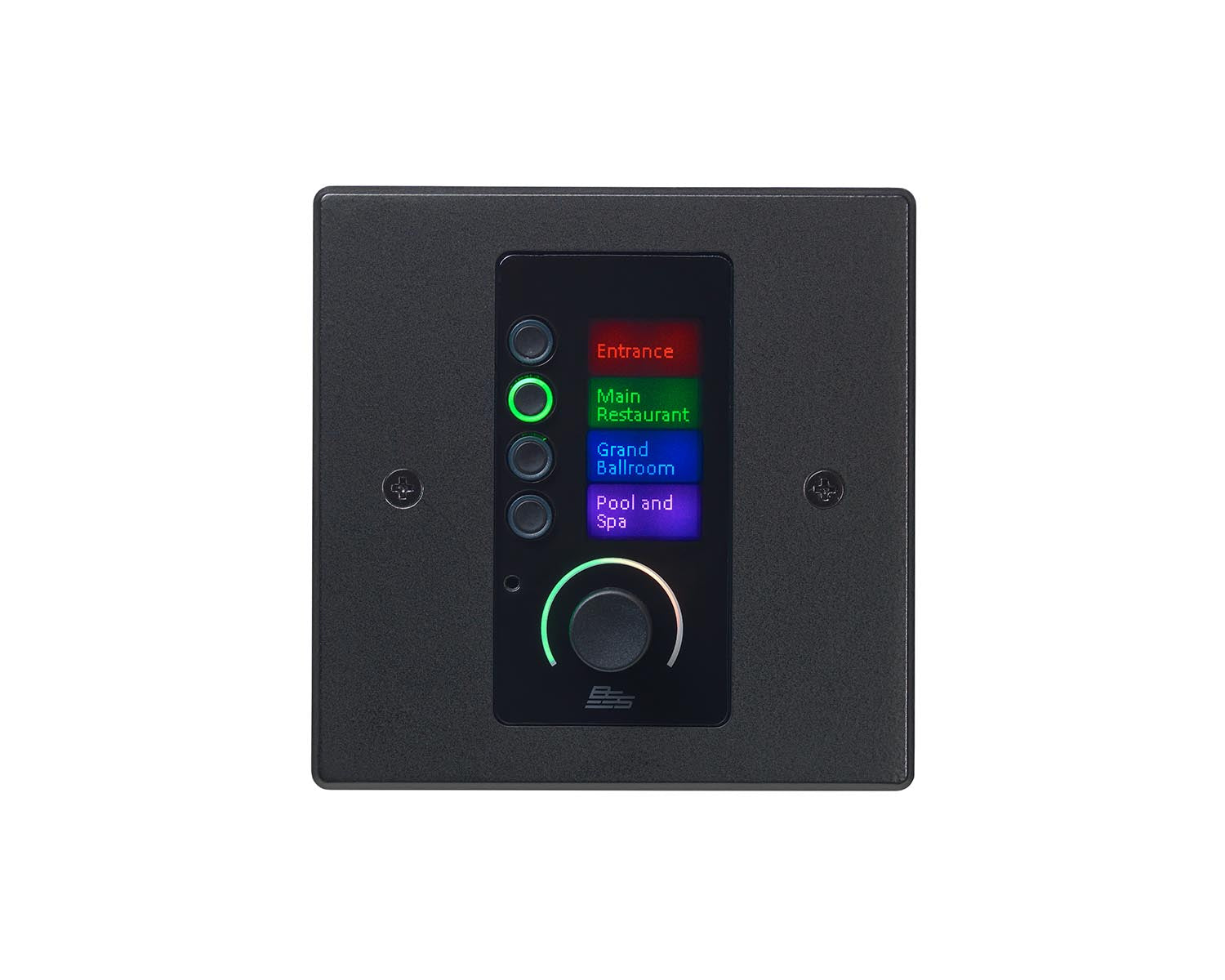 BSS EC-4BV Ethernet Controller 4 Buttons and Volume Control Black BSS Contrio EC-4BV Soundweb London Ethernet Wall Controller, 4 Buttons + Volume, Black (EU)