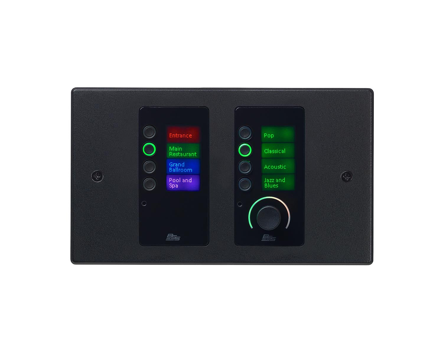 BSS EC-8BV Ethernet 8 Button Controller and Volume Control Black BSS EC-8BV Soundweb Contrio Ethernet Wall Controller - 8-Button + Volume, Black EU (EC-8BV)