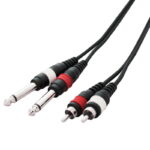 W Audio CABL50 1.5m 2 x Phono to 2 x 6.35mm Mono Jack Cable