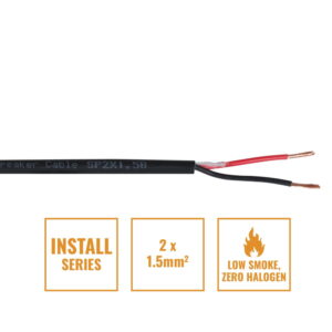 Elumen8 LSZH 2-Core 2 x 1.5mm² Install Speaker Cable 100m Drum Black (CABL616)