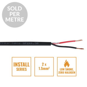 Elumen8 LSZH 2-Core 2 x 1.5mm² Install Speaker Cable Cut Length Black (CABL616PM)