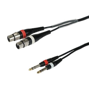 W Audio CABL660 2m Dual Audio Cable - 2 x XLR Female to 2 x 6.35mm Stereo Jack