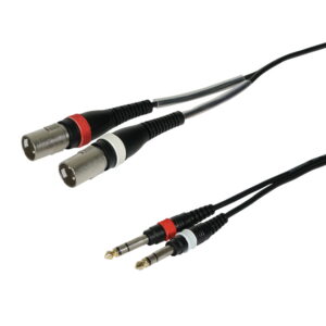 W Audio CABL661 2m Dual Audio Cable - 2 x XLR Male to 2 x 6.35mm Stereo Jack