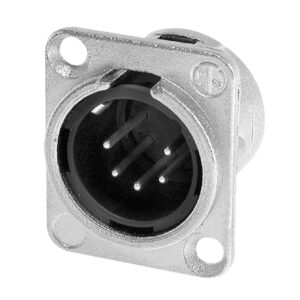 Neutrik NC5MD-L-1 XLR 5-Pin Male Chassis Plug - D-Series Panel Mount