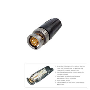 Neutrik NBNC75BLP7X UHD 75-Ohm BNC Connector, rearTWIST (12G-SDI)