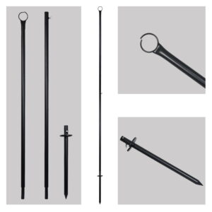 Elumen8 Heavy-Duty Festoon Pole 3.6m Black Steel (FEST101)