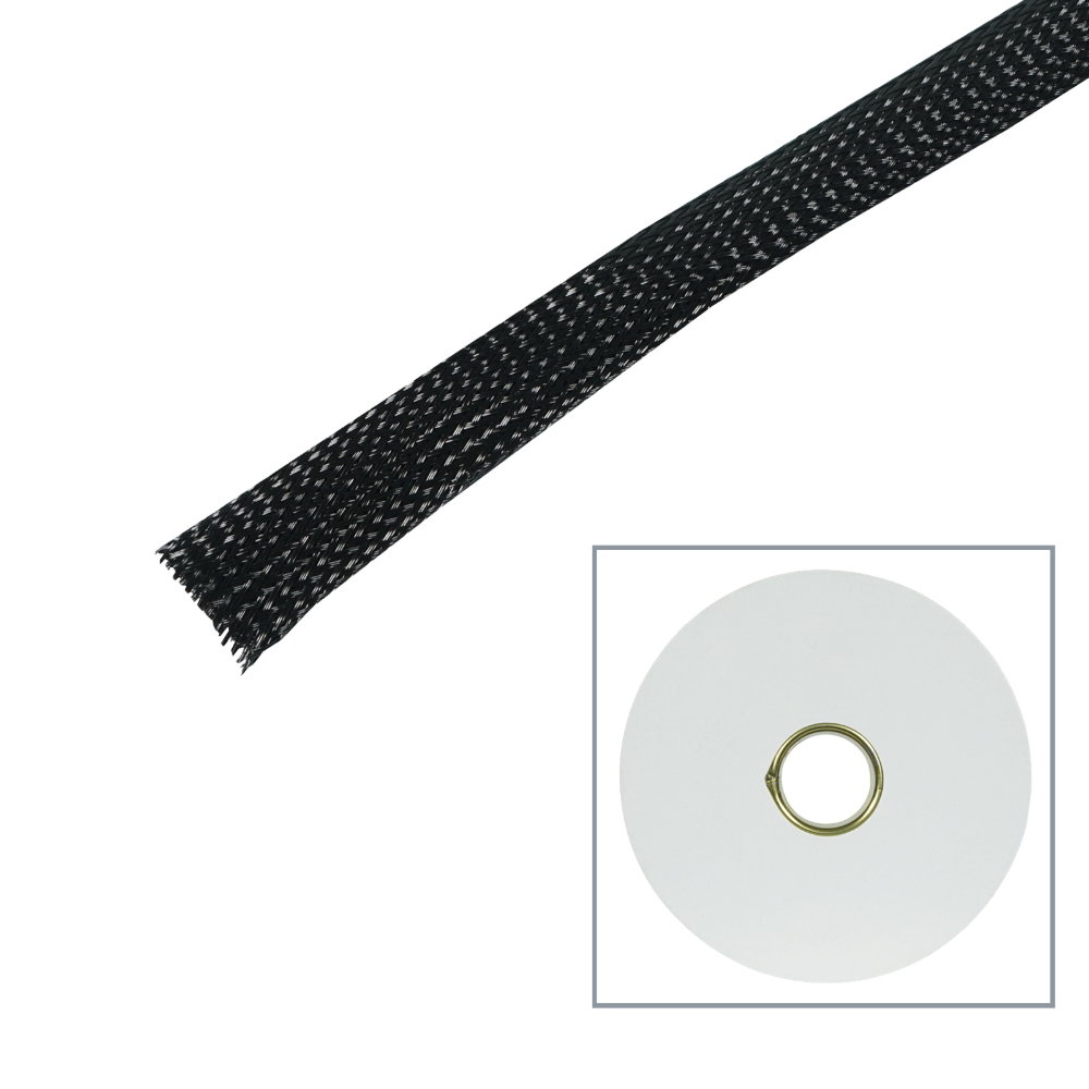 Elumen8 100m Polyester Expandable Braided Sleeving, 19mm Elumen8 Polyester Expandable Braided Cable Sleeving 19mm 100m (TAPE134)