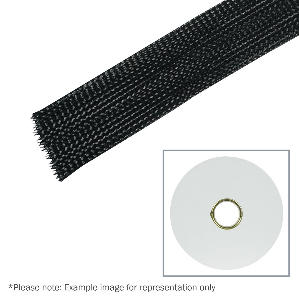Elumen8 100m Polyester Expandable Braided Sleeving, 32mm Elumen8 Polyester Expandable Braided Cable Sleeving 32mm 100m (TAPE137)